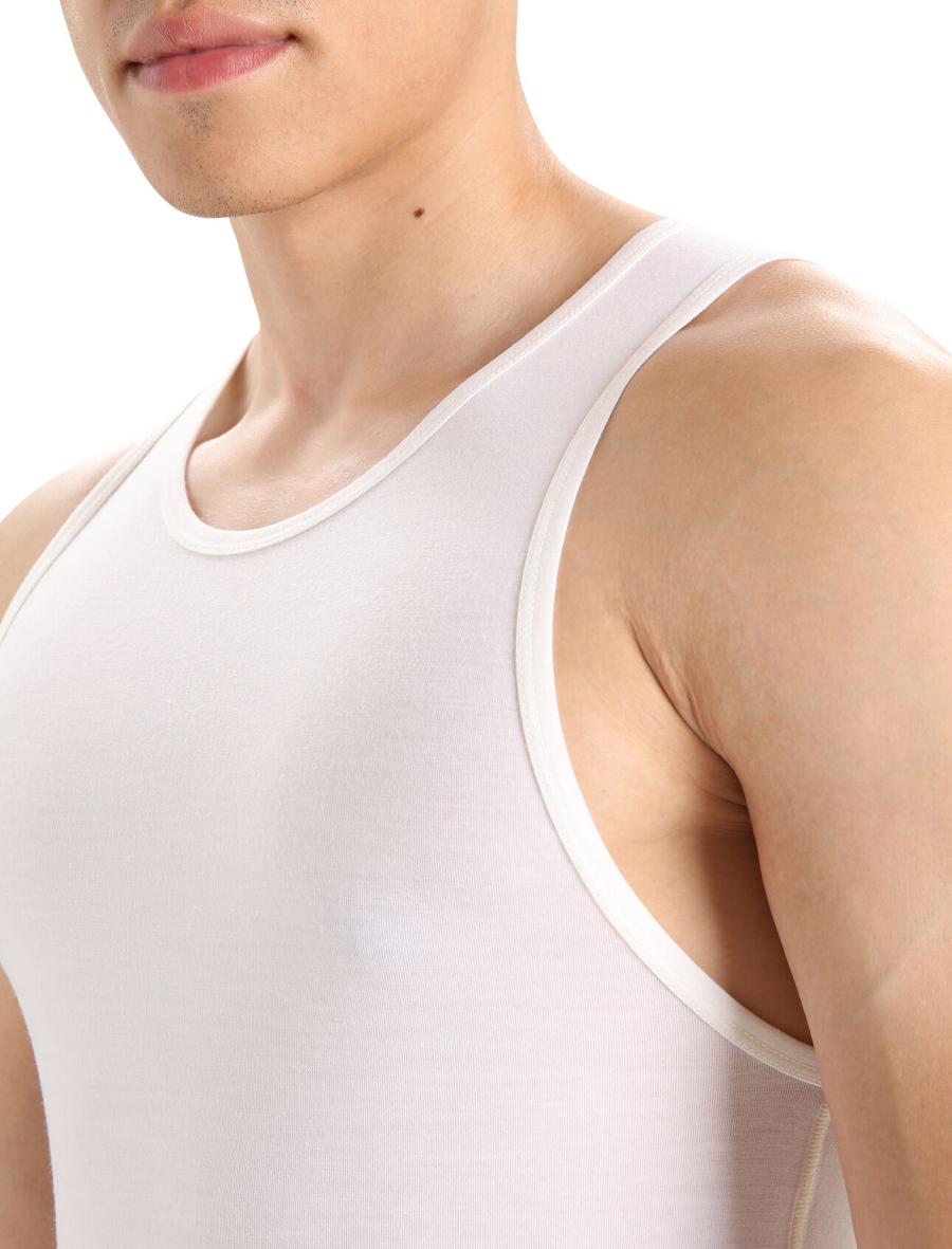 Icebreaker Merino Anatomica Tank Top Férfi Fehérnemű Fehér | HU 1286RVDW